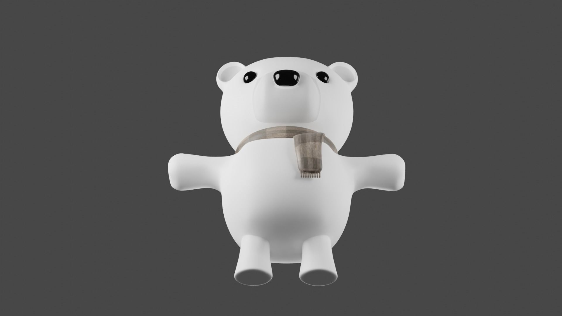 3D Character Teddy Bear Snow Bear 3D illustration 3D model_3
