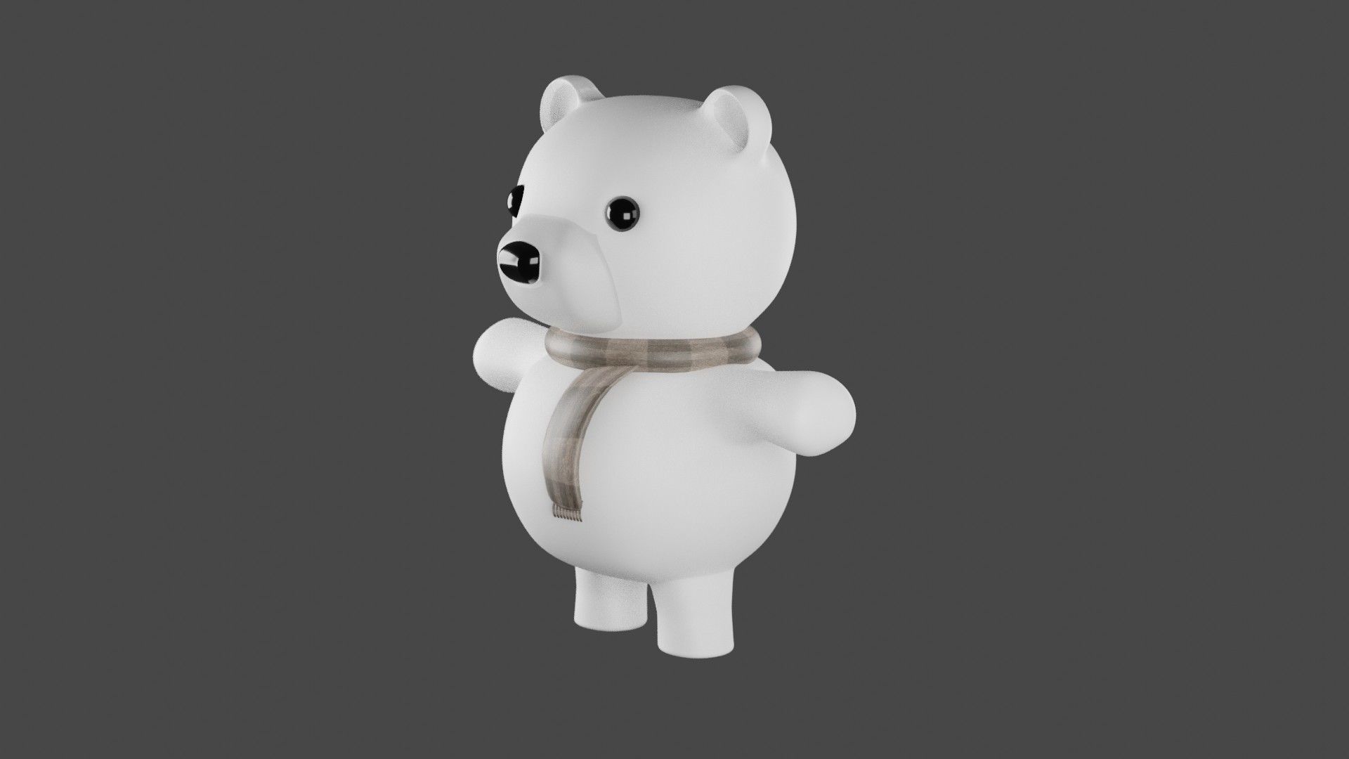 3D Character Teddy Bear Snow Bear 3D illustration 3D model_2