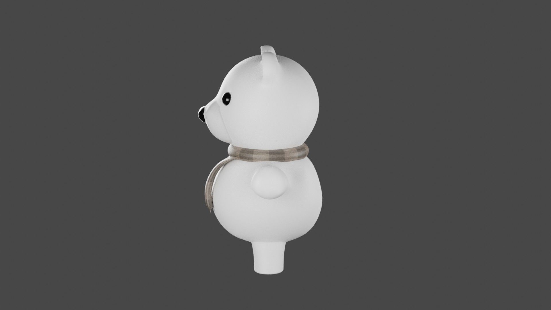 3D Character Teddy Bear Snow Bear 3D illustration 3D model_1