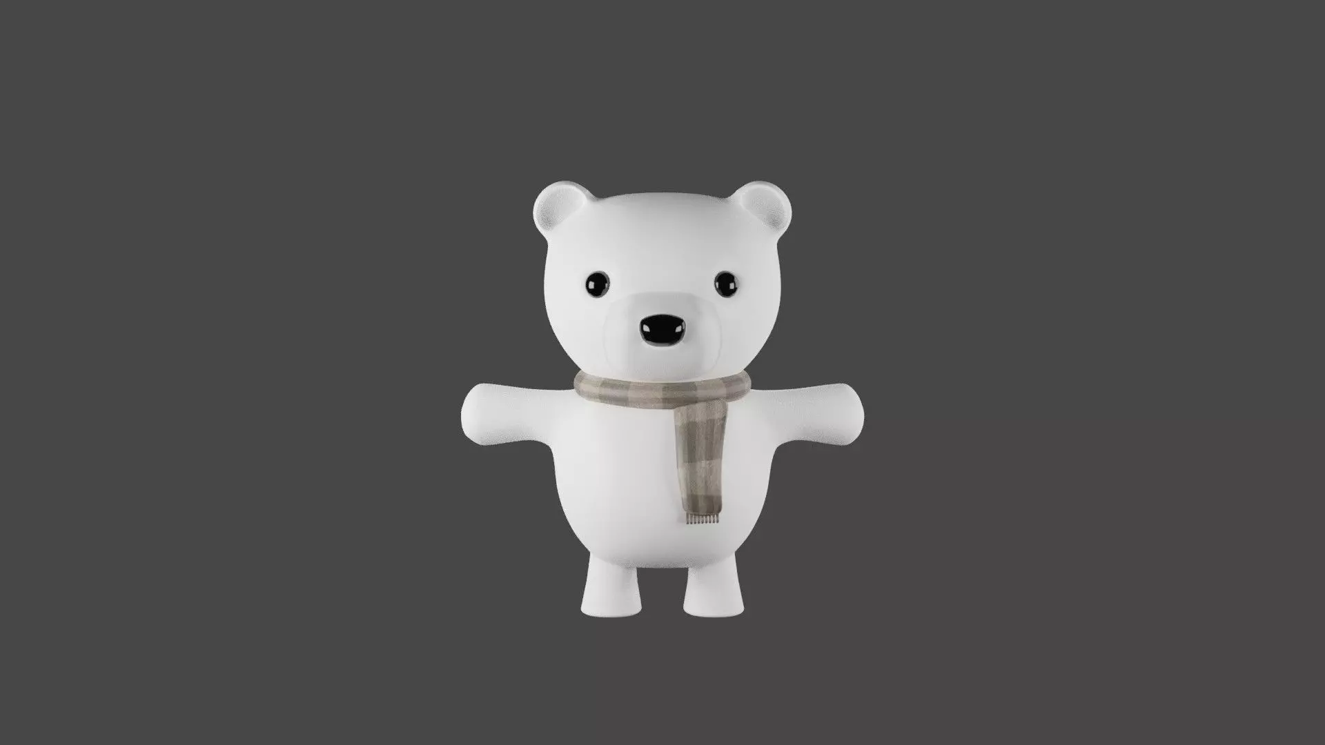 3D Character Teddy Bear Snow Bear 3D illustration 3D model_0