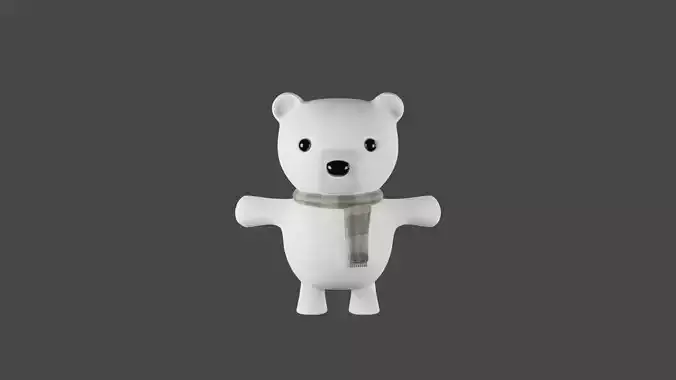 3D Character Teddy Bear Snow Bear 3D illustration
