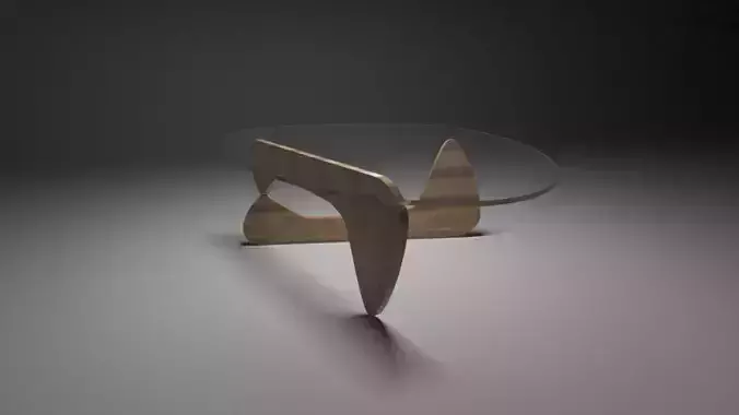 3D Table coffee made of wood and glass