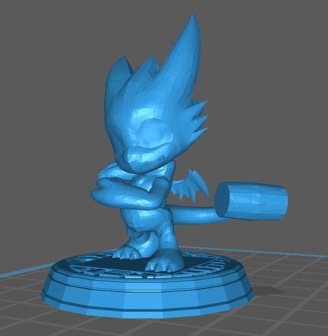 Gumdramon sonic hedgehog trophy 3D print model_8