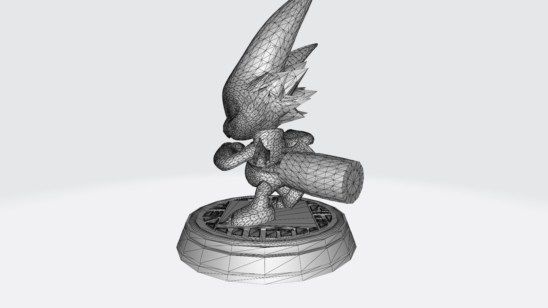 Gumdramon sonic hedgehog trophy 3D print model_5