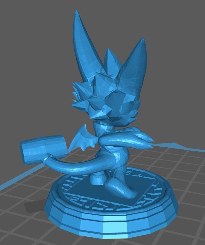 Gumdramon sonic hedgehog trophy 3D print model_7