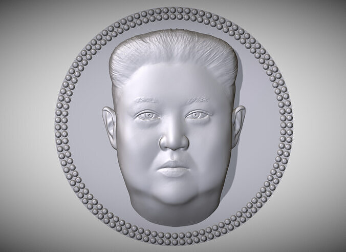 Kim Jong Un medallion pendant 3D printing ready stl obj 3D print model