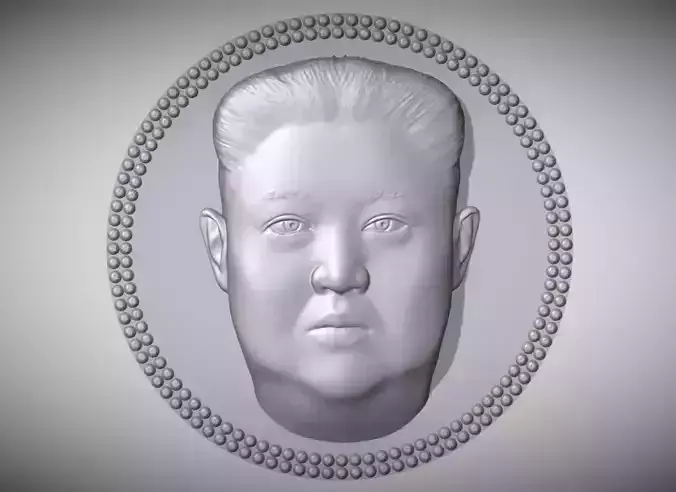 Kim Jong Un medallion pendant 3D printing ready stl obj 3D print model