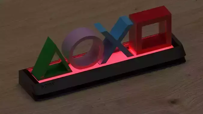 Glowing statuette lamp logo Sony playstation 3D print model