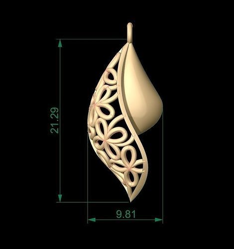 Ultra Vision Flower Drop Women Pendant 3D print model