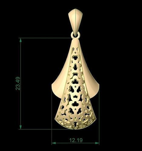 Ultra Vision Flower Drop Women Pendant 3D print model