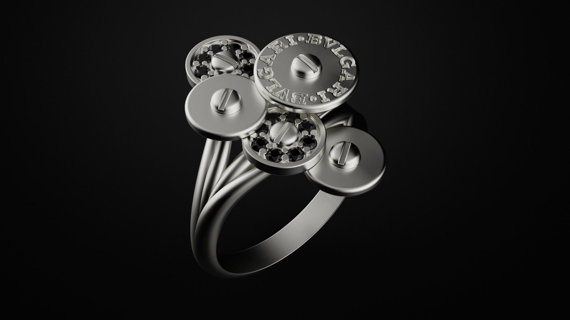 Ring BuLGARI 3D print model_4