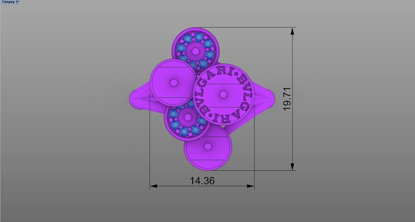 Ring BuLGARI 3D print model_10