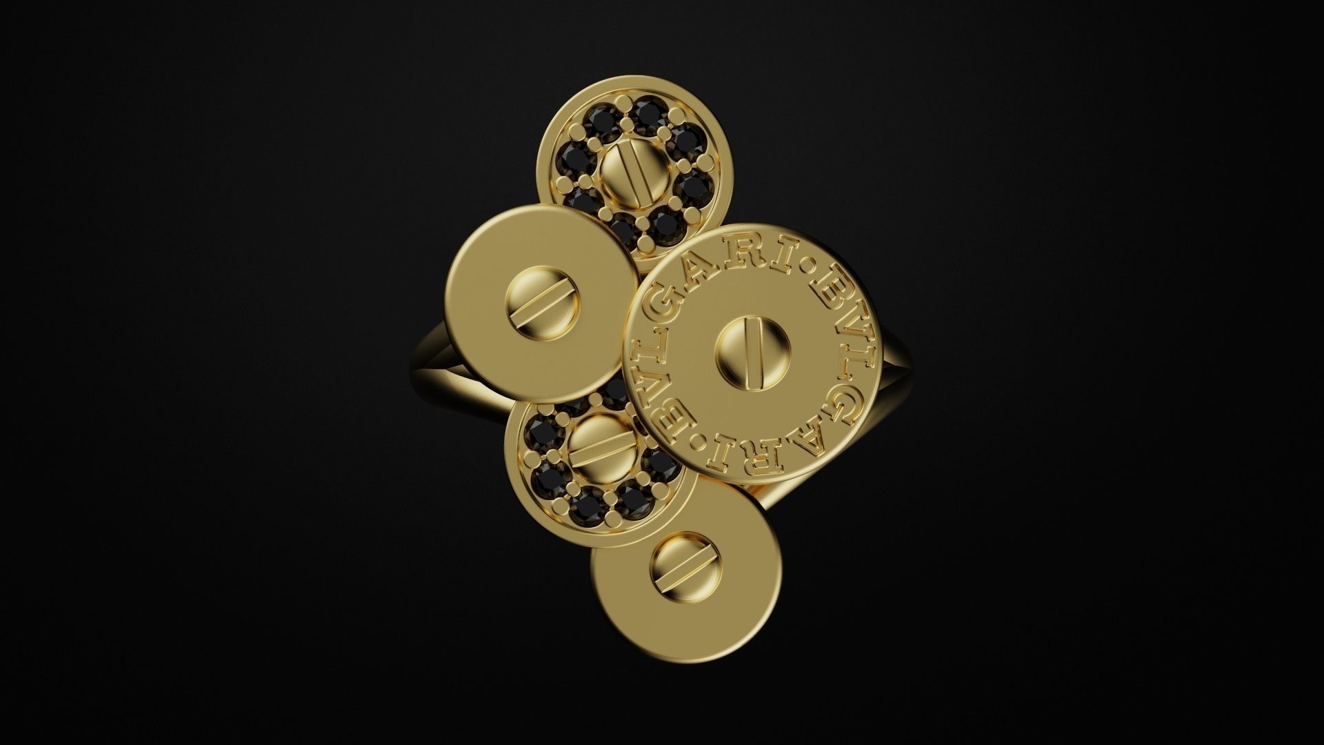 Ring BuLGARI 3D print model_3