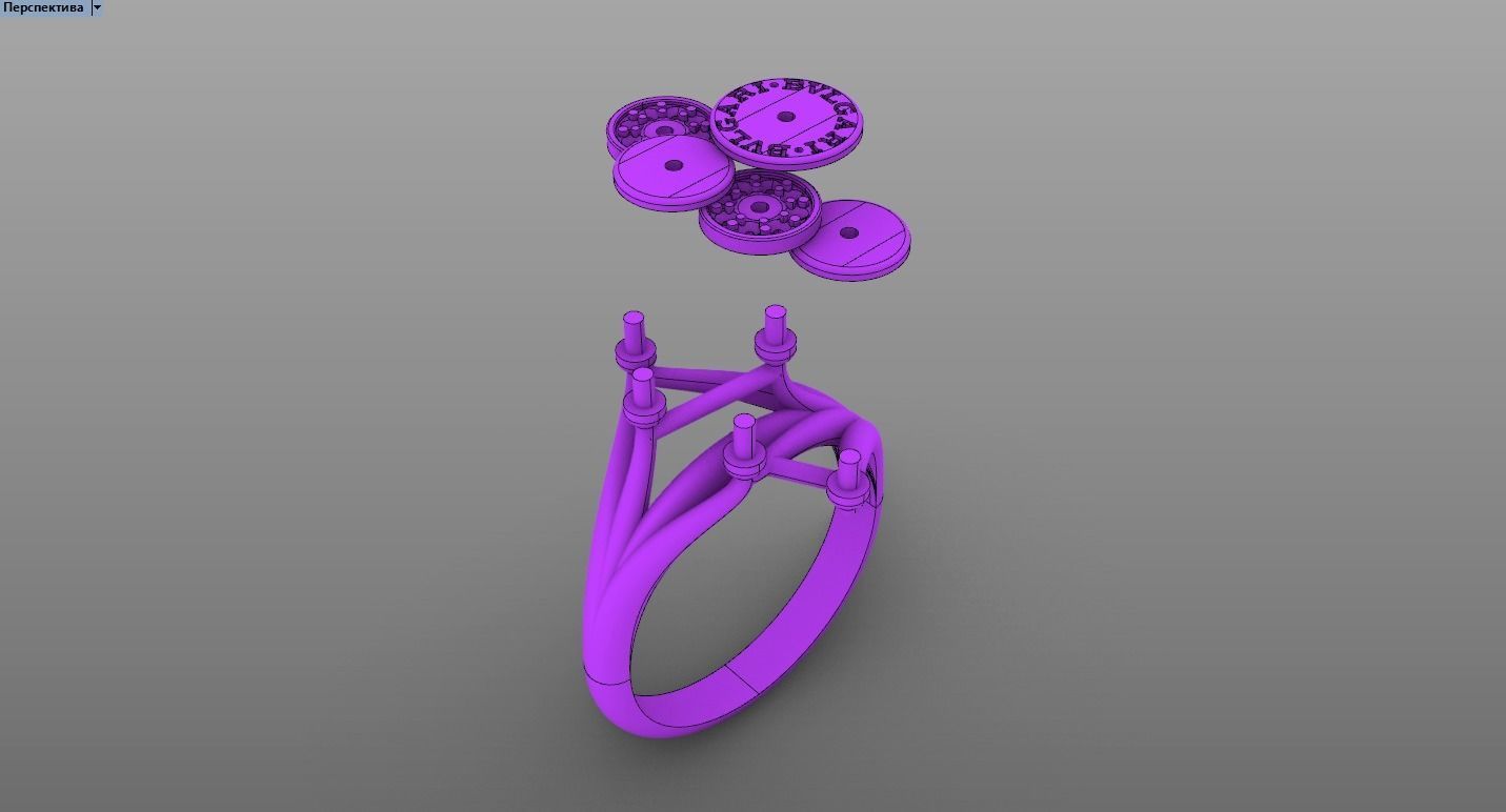 Ring BuLGARI 3D print model_9