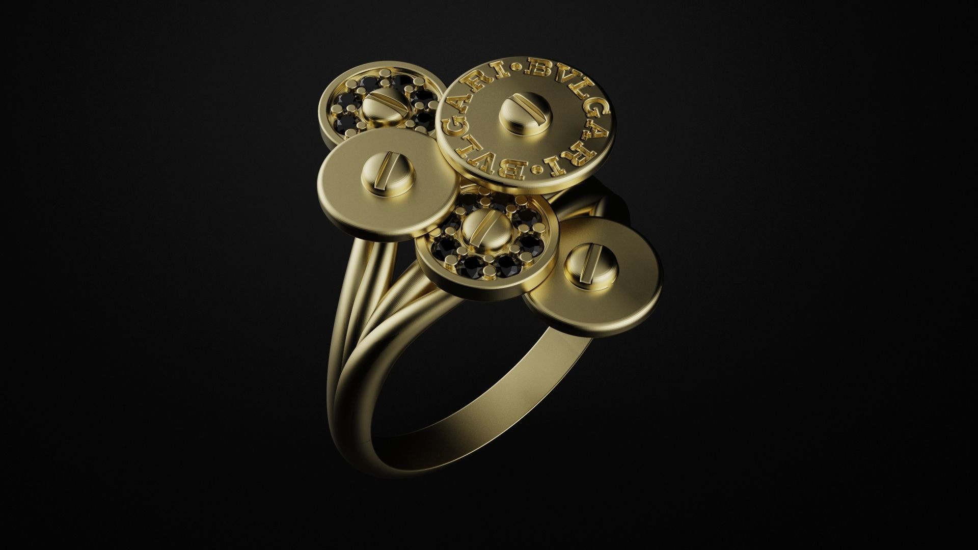 Ring BuLGARI 3D print model_2