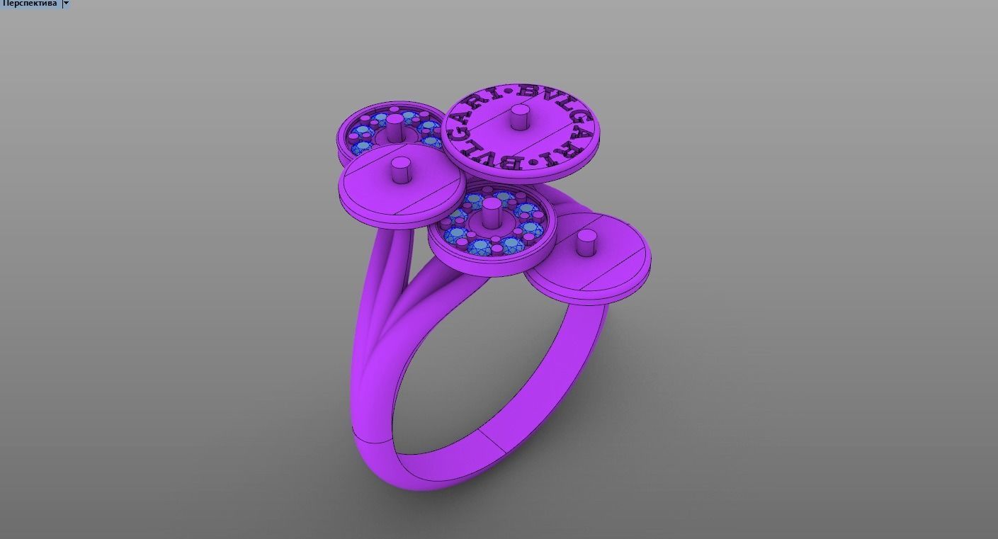 Ring BuLGARI 3D print model_8
