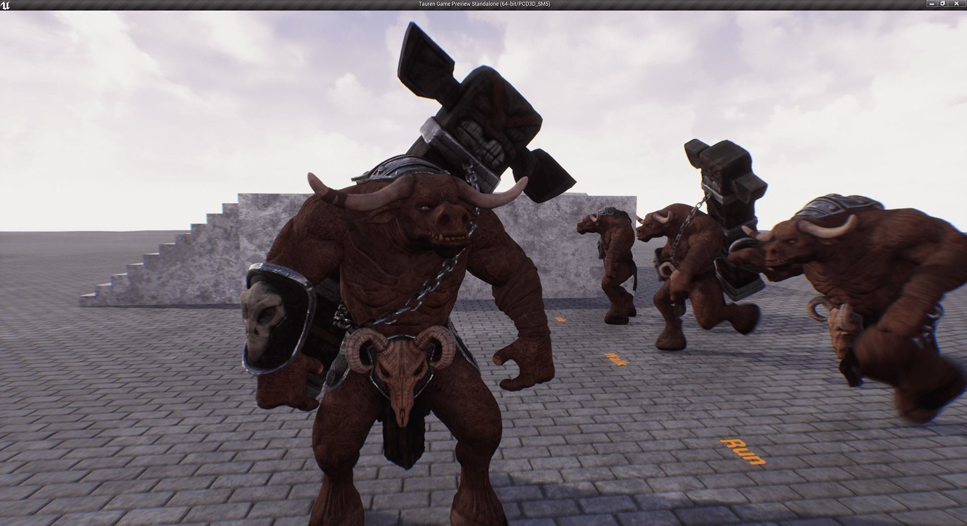 Modular Tauren Minotaur Monster Knight Warrior MMO RPG Low-poly 3D model_12