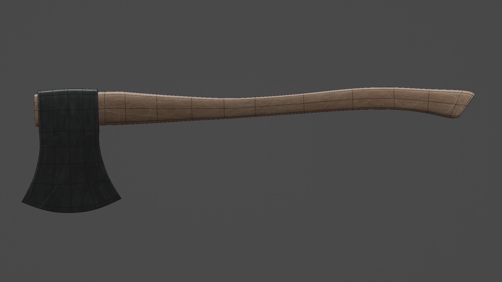 Axe wooden with good visual condition 3d model game-ready Low-poly 3D model_3