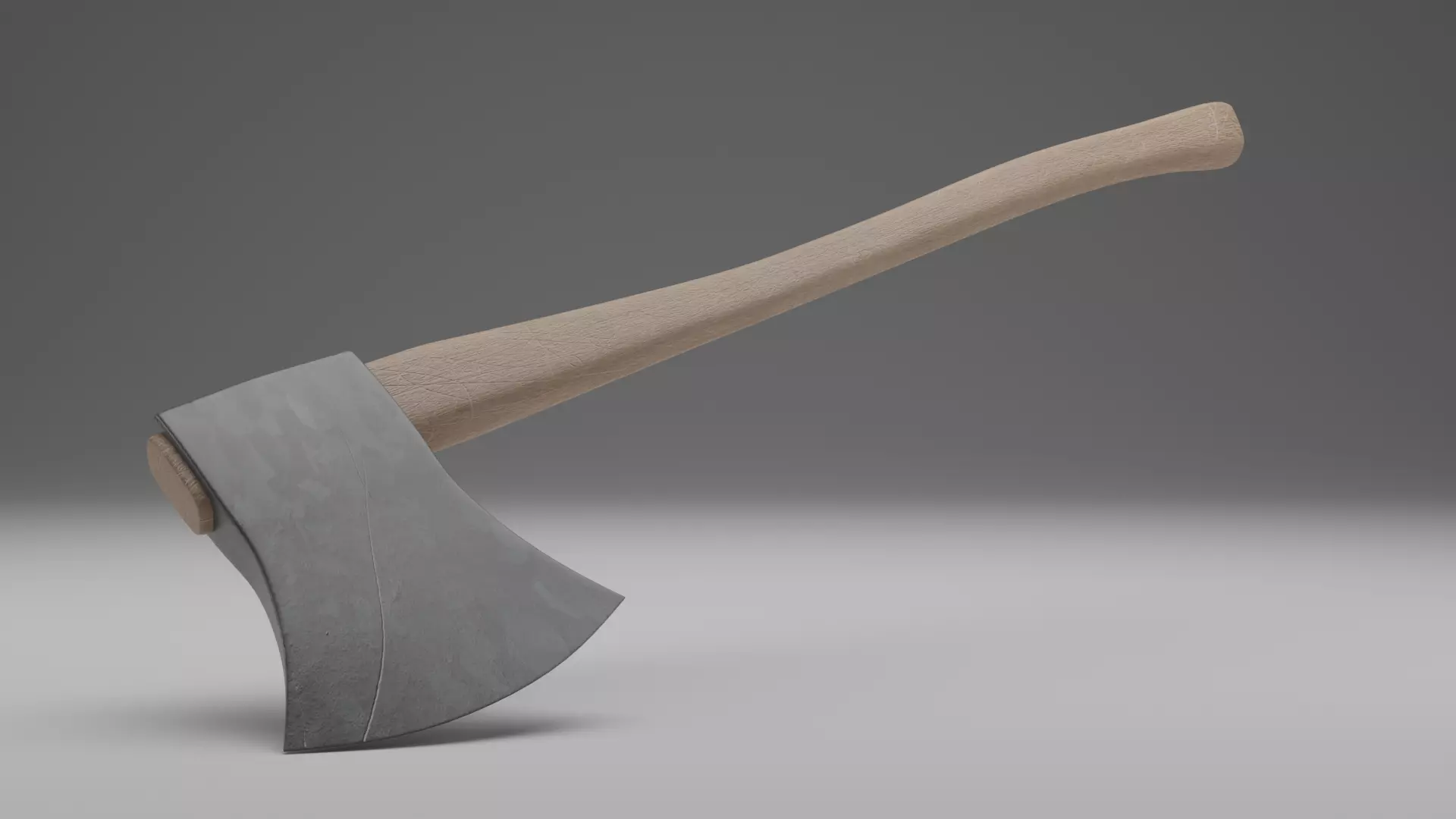 Axe wooden with good visual condition 3d model game-ready Low-poly 3D model_0