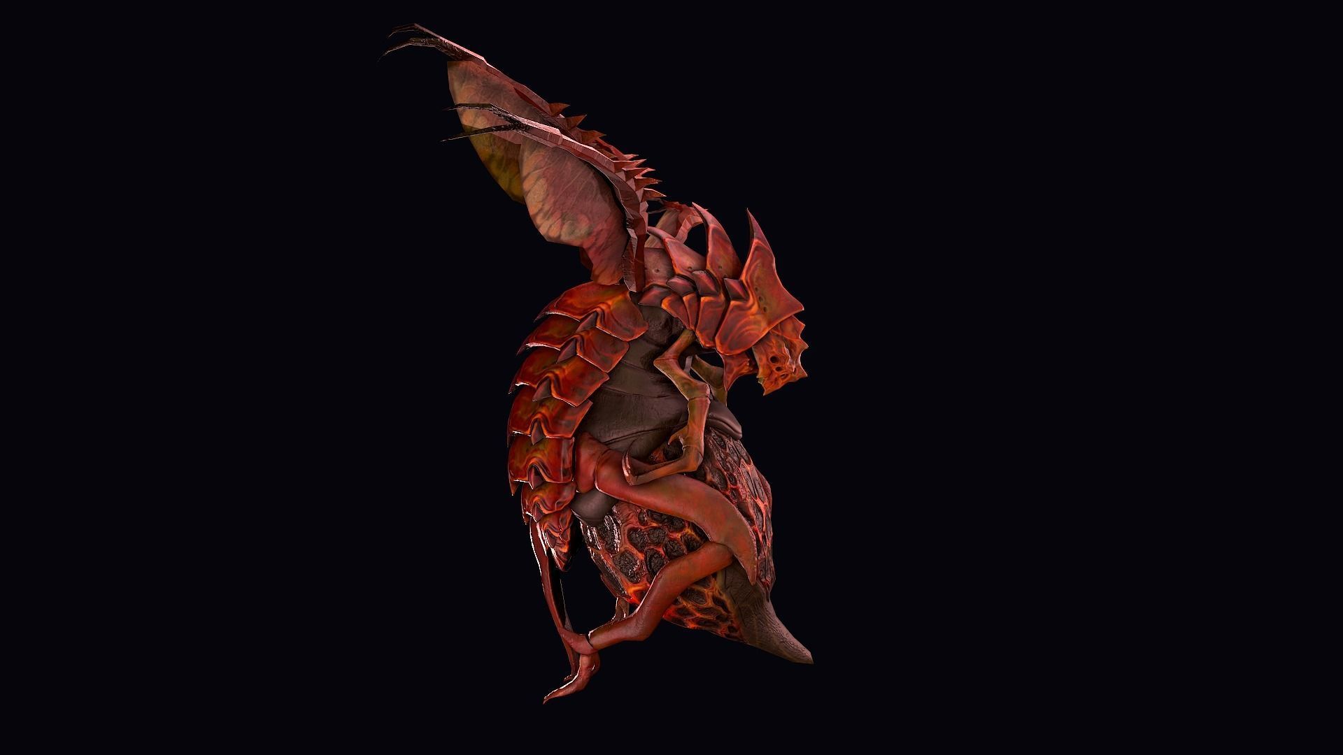 Drone Worker Low-poly 3D model_4