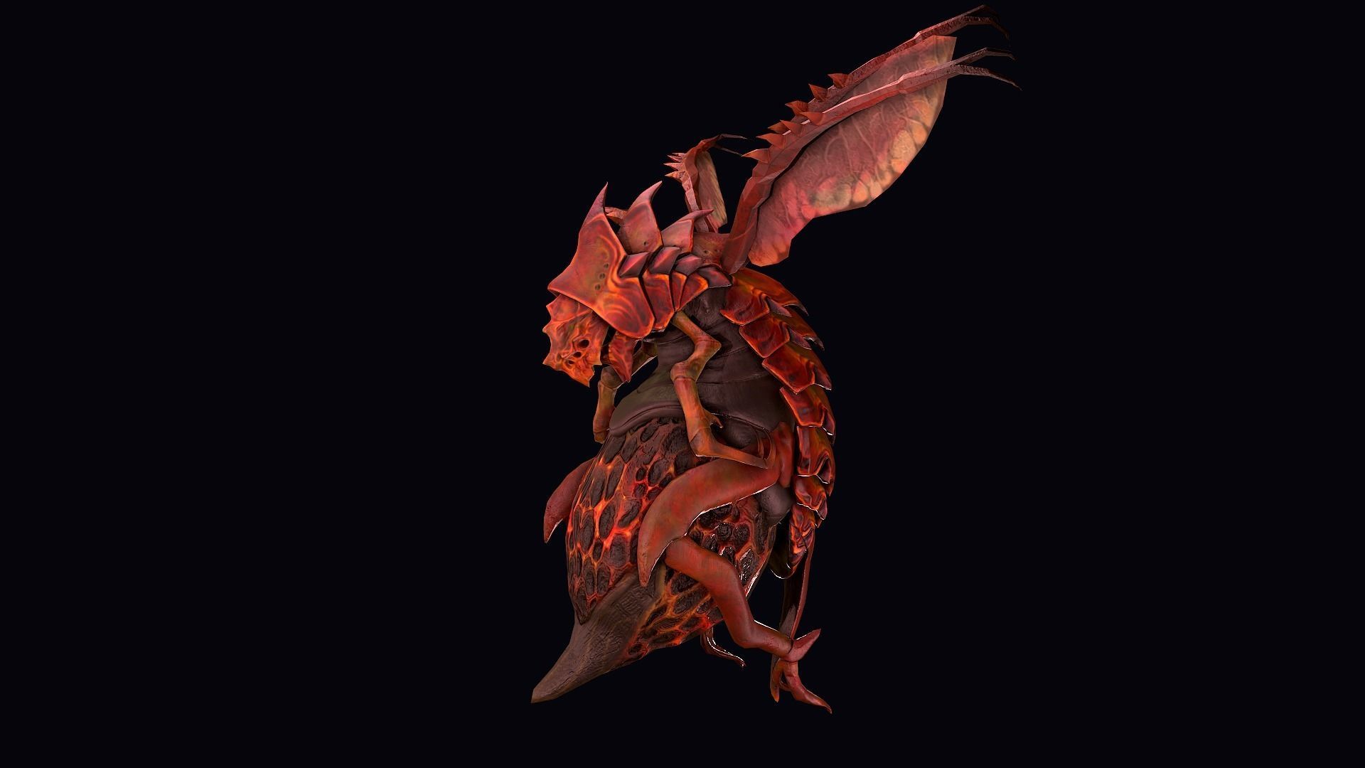 Drone Worker Low-poly 3D model_3