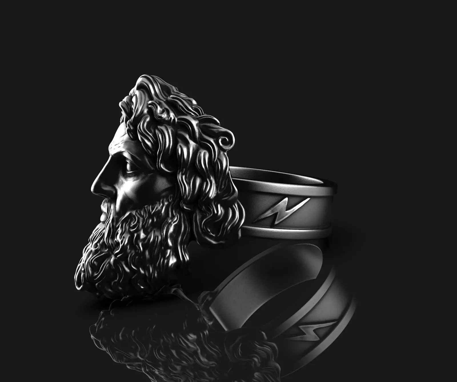 Zeus Thunder God Ring 3D print model