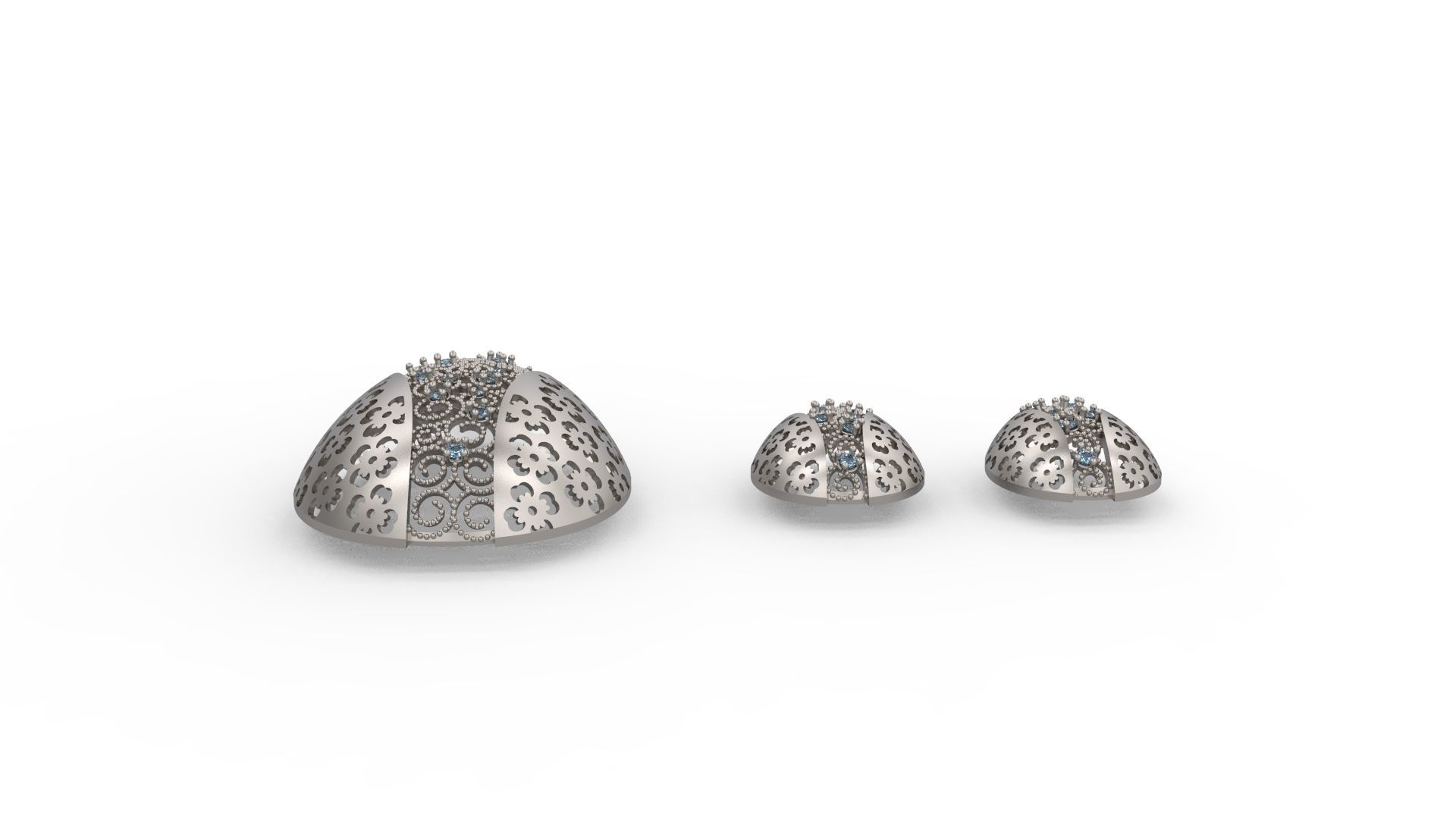 Ultra Vision Oval Egg Earring and Pendant Set  3D print model_6