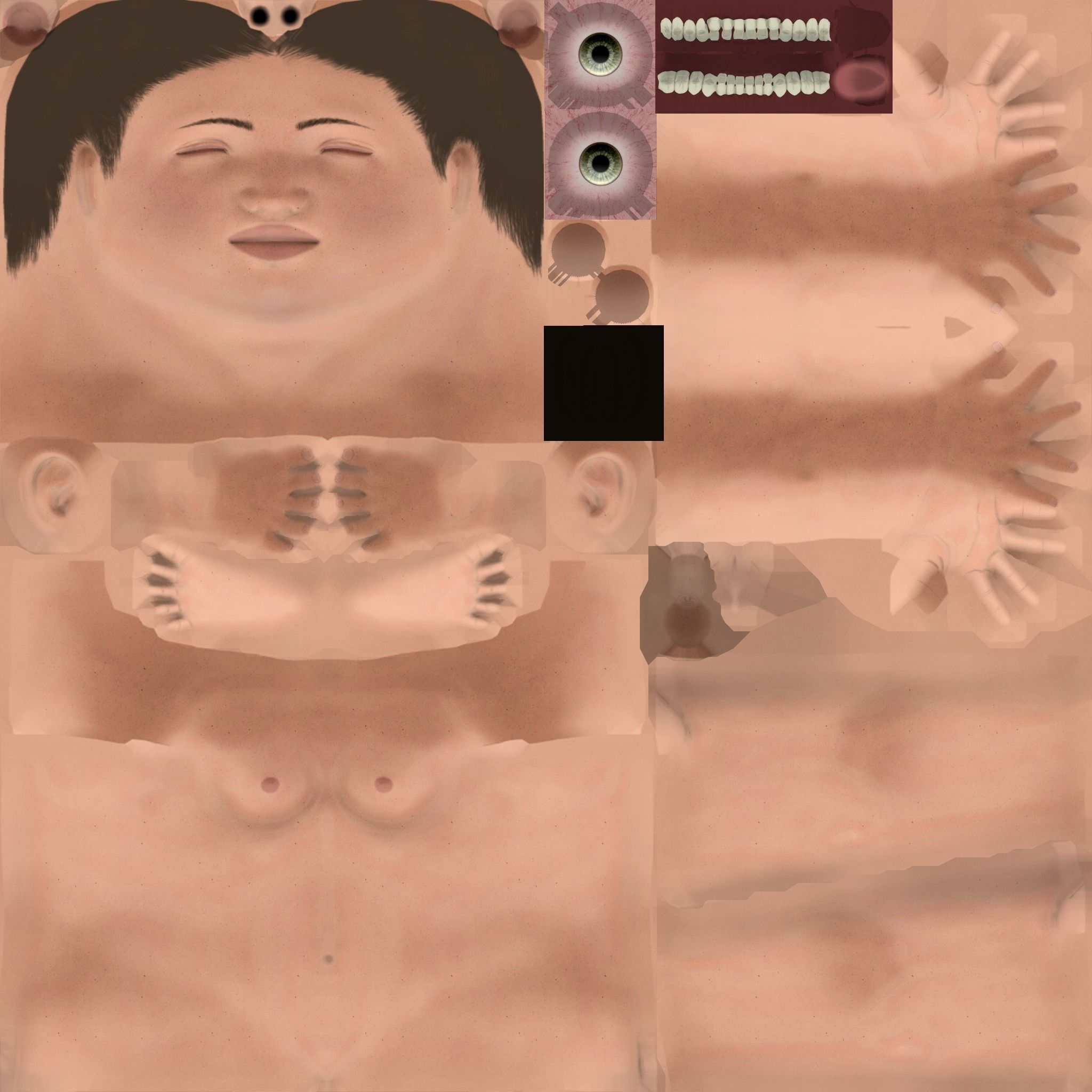 Police female Indian character Rigged Low-poly 3D model_7