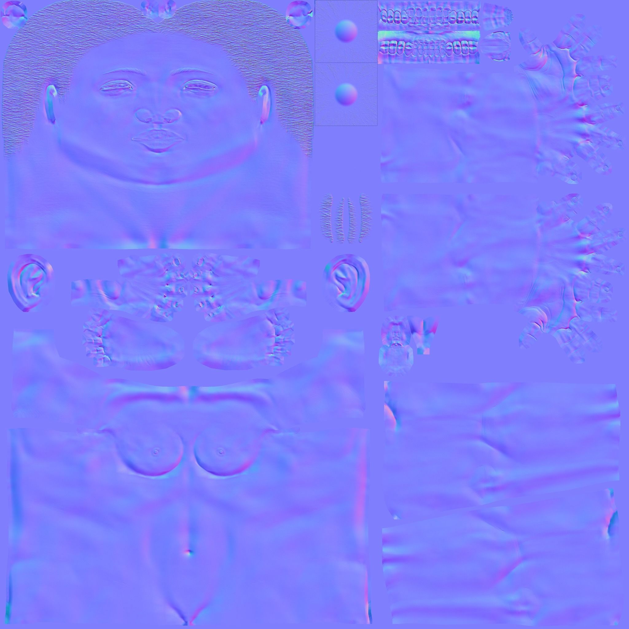 Police female Indian character Rigged Low-poly 3D model_8