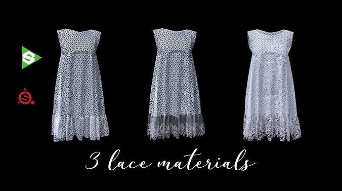 3 Procedural Lace Materials Texture