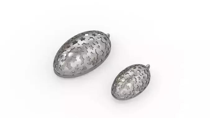 Ultra Vision Oval Egg Earring and Pendant Set 