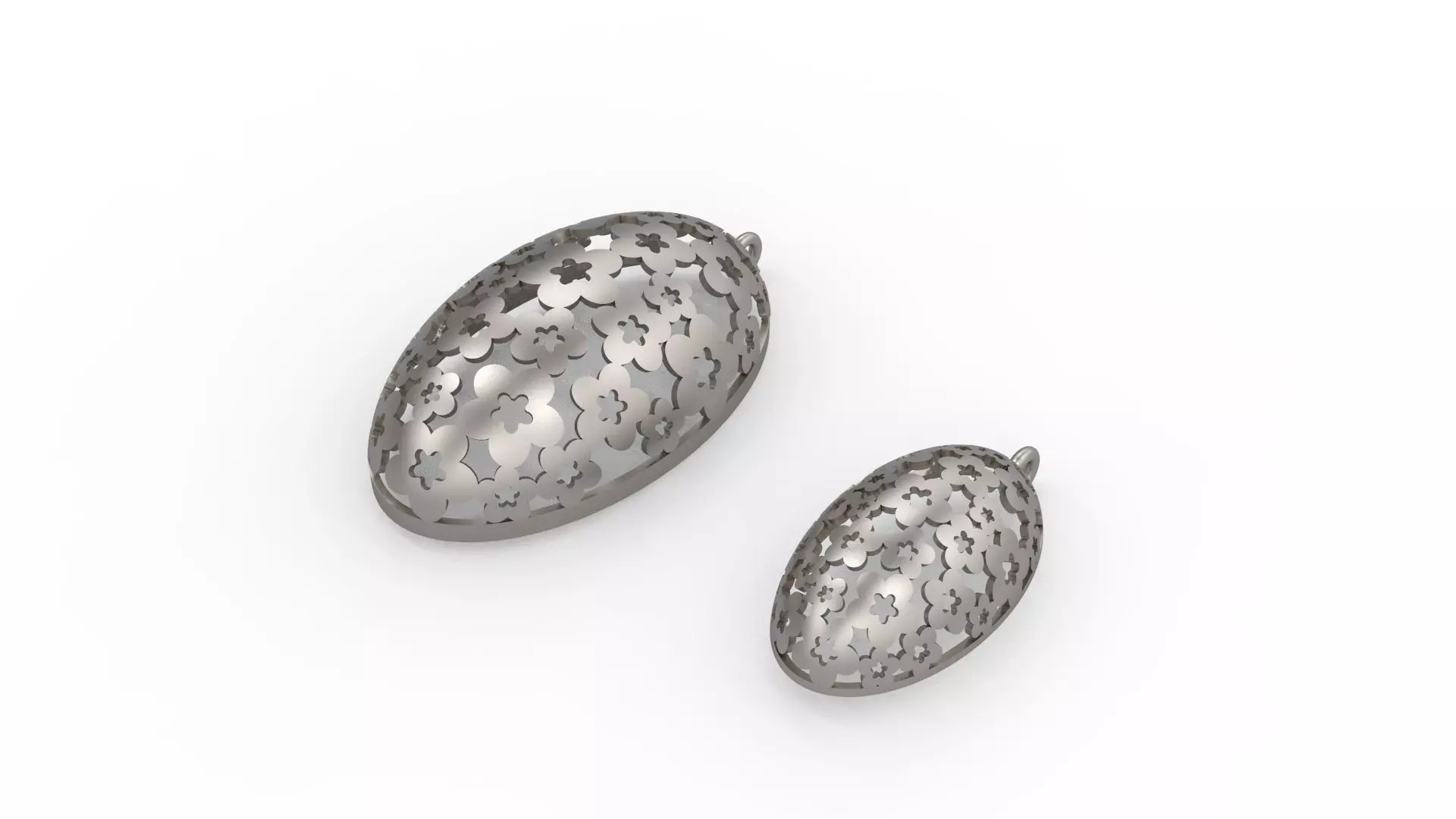 Ultra Vision Oval Egg Earring and Pendant Set  3D print model_0