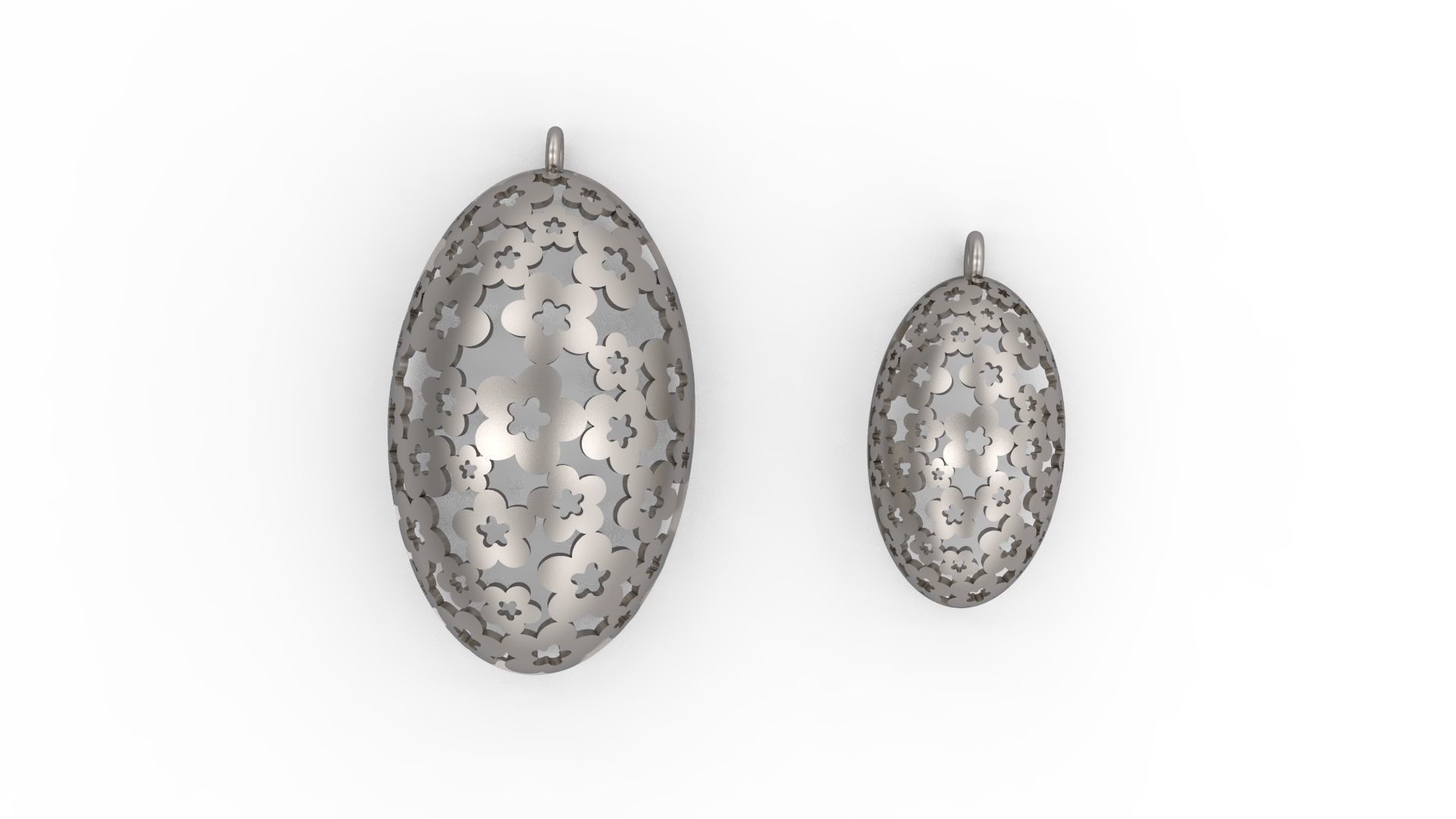 Ultra Vision Oval Egg Earring and Pendant Set  3D print model_6