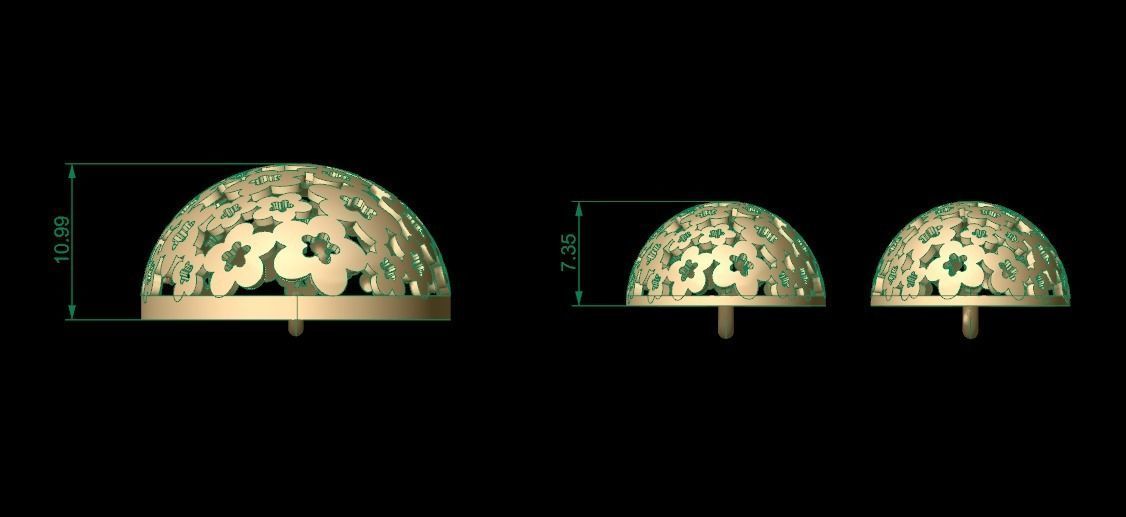 Ultra Vision Oval Egg Earring and Pendant Set  3D print model_2