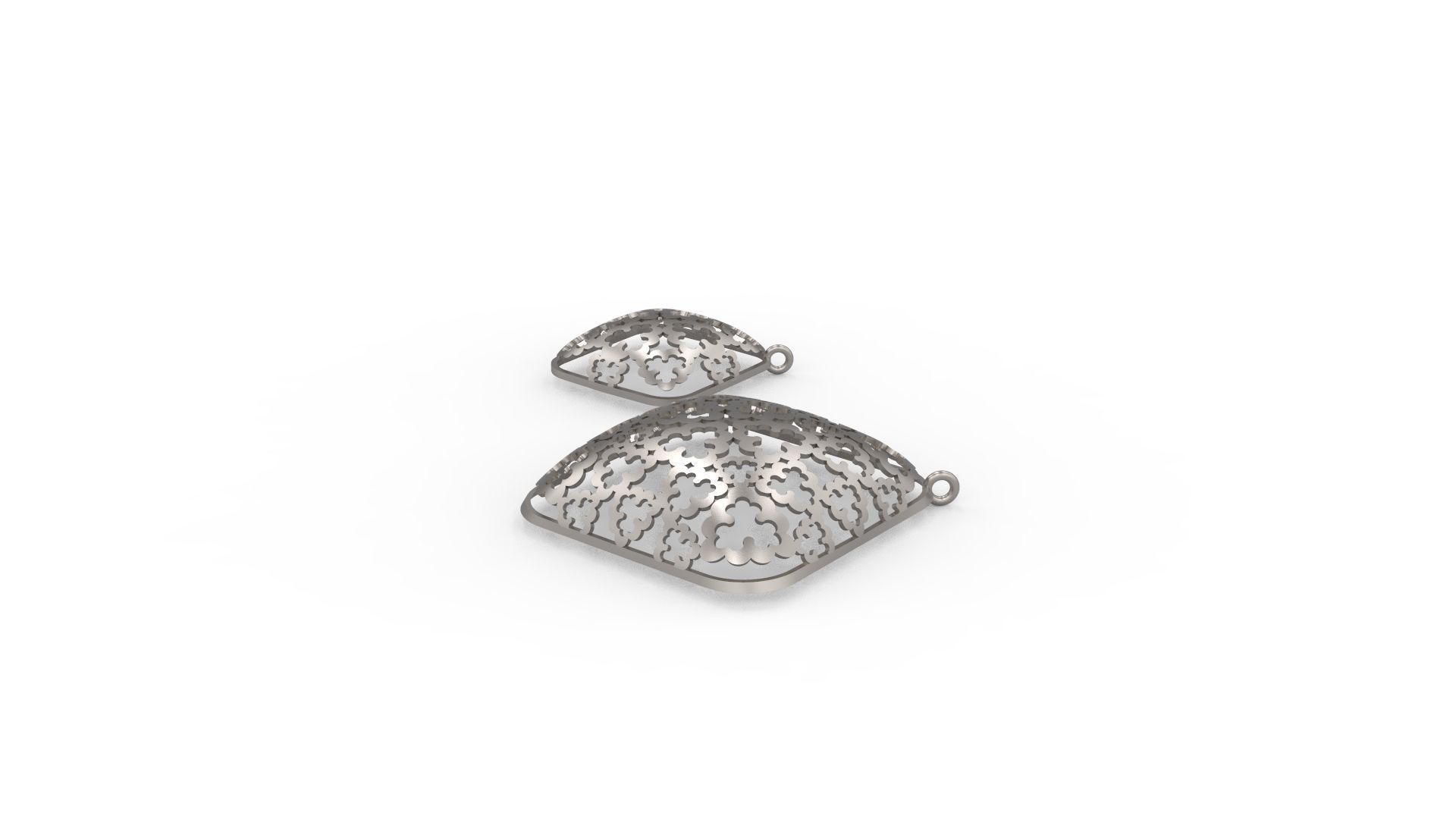 Ultra Vision Square Earrings and Pendant Set 3D print model_3