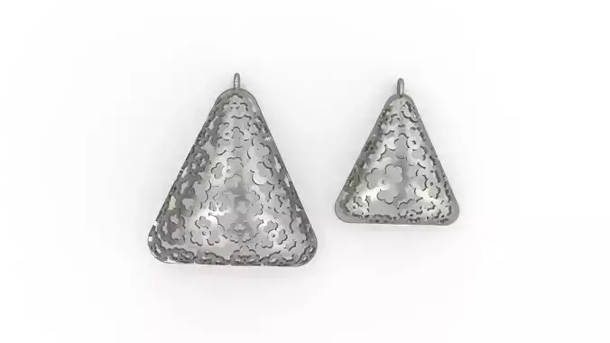 Ultra Vision Triangle Earring and Pendant Set 3D print model