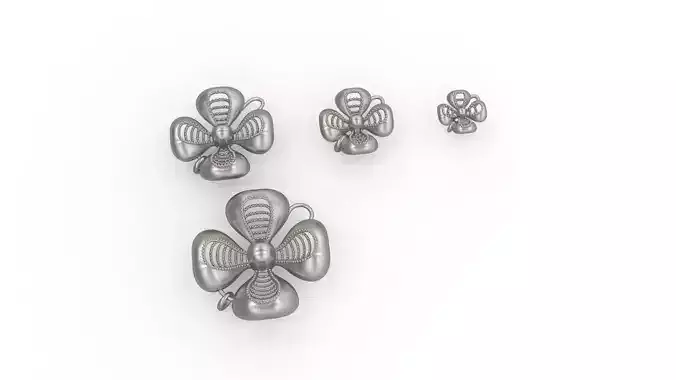 Ultra Vision Flower Earring and Pendant Set