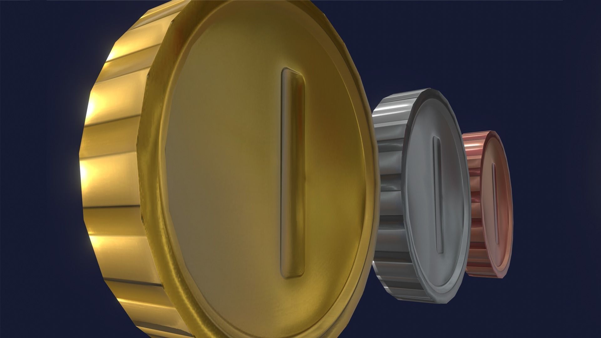 Coin pack Low-poly 3D model_2