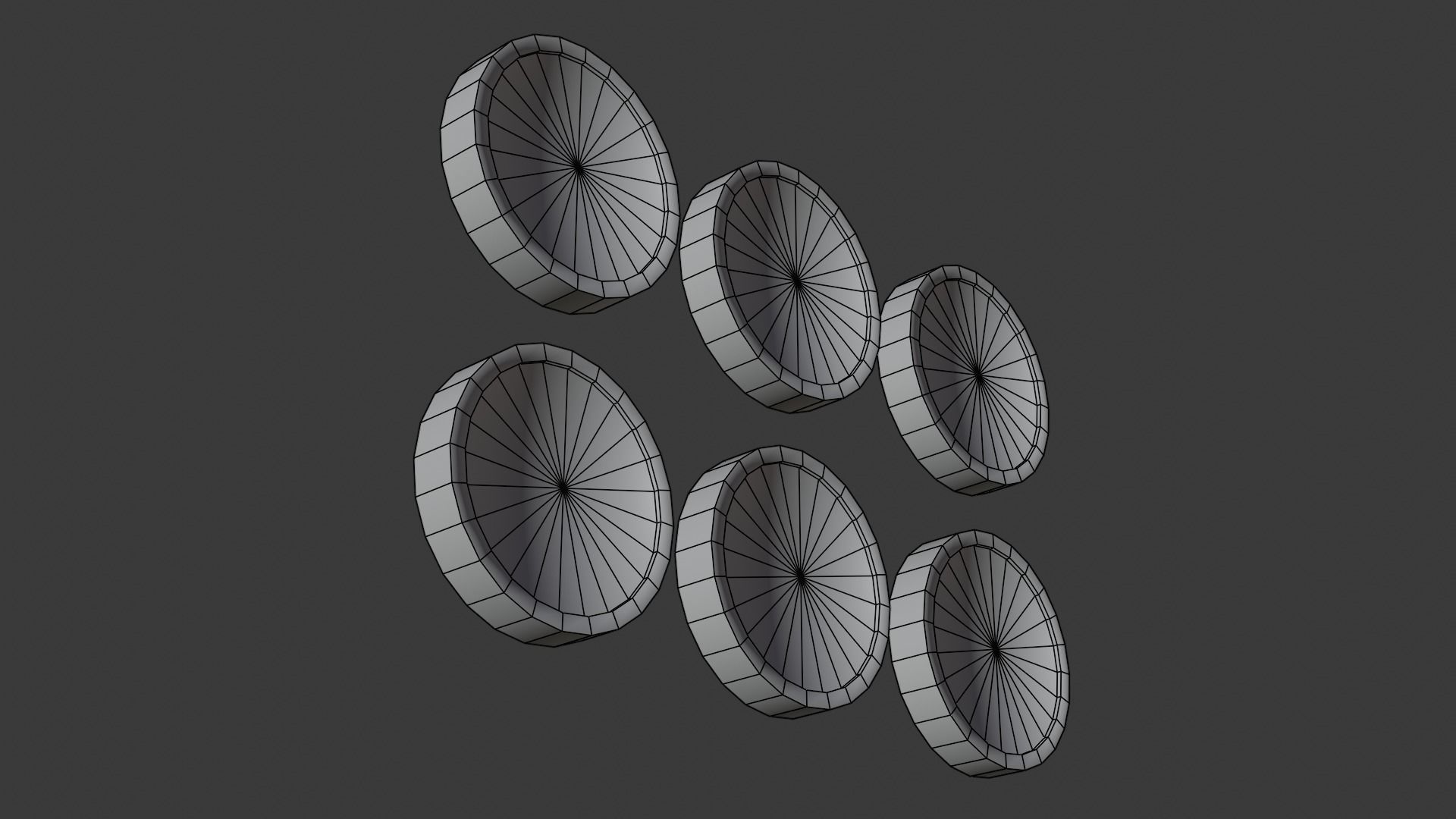 Coin pack Low-poly 3D model_4
