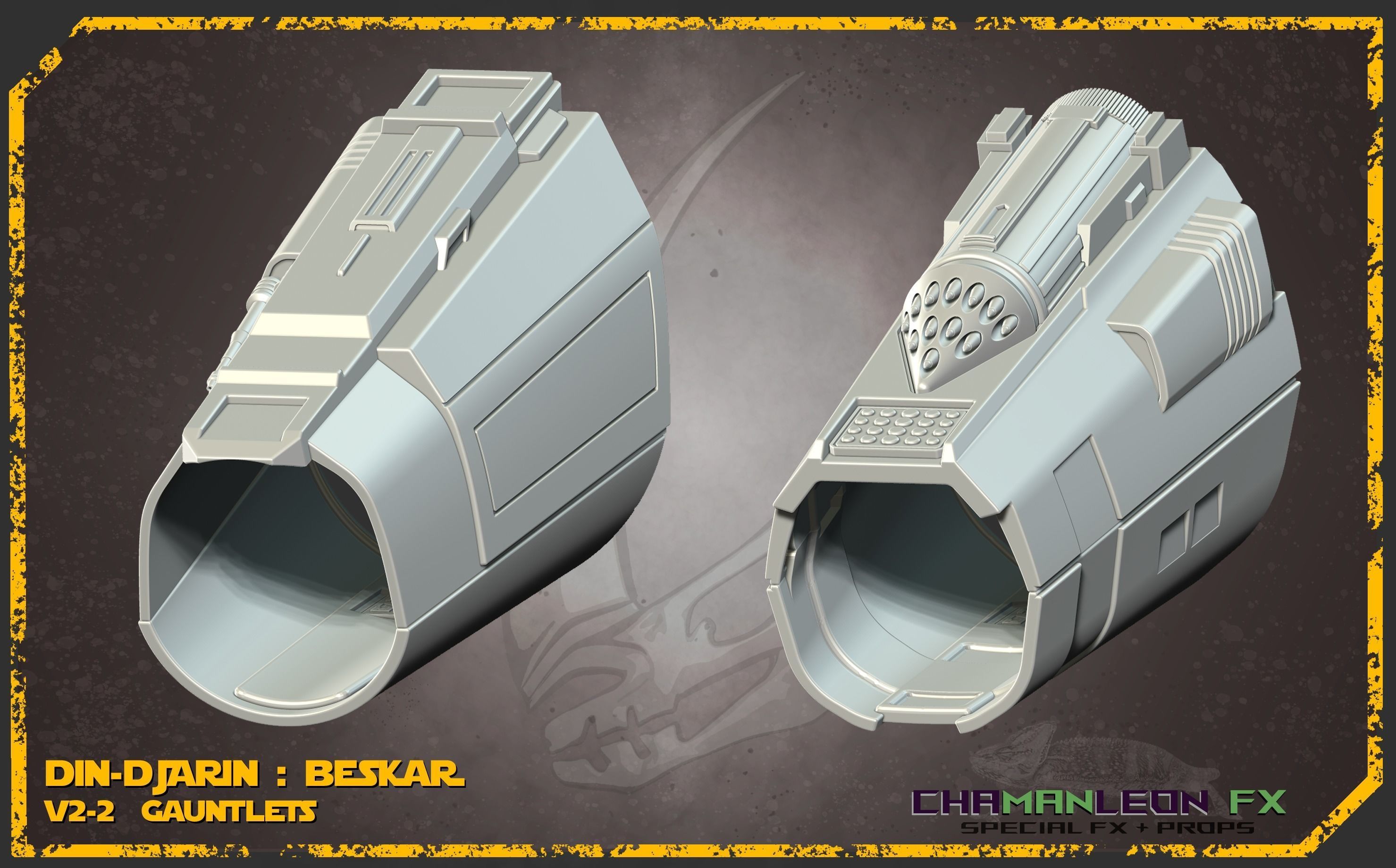 Din Djarin Mandalorian Beskar Gauntlets Cosplay Armor 3D print model_5