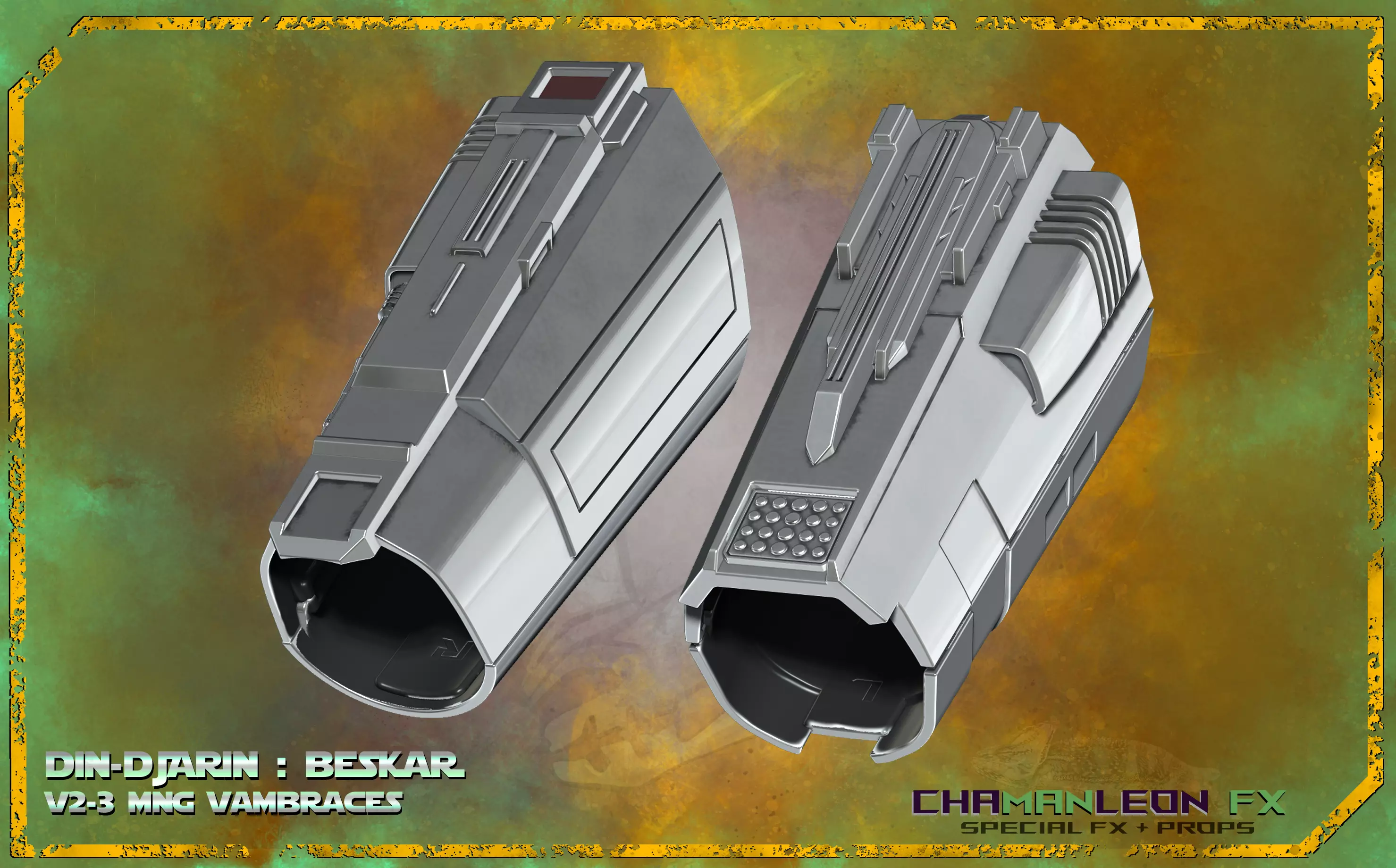 Din Djarin Mandalorian Beskar Vambraces Cosplay Armor 3D print model
