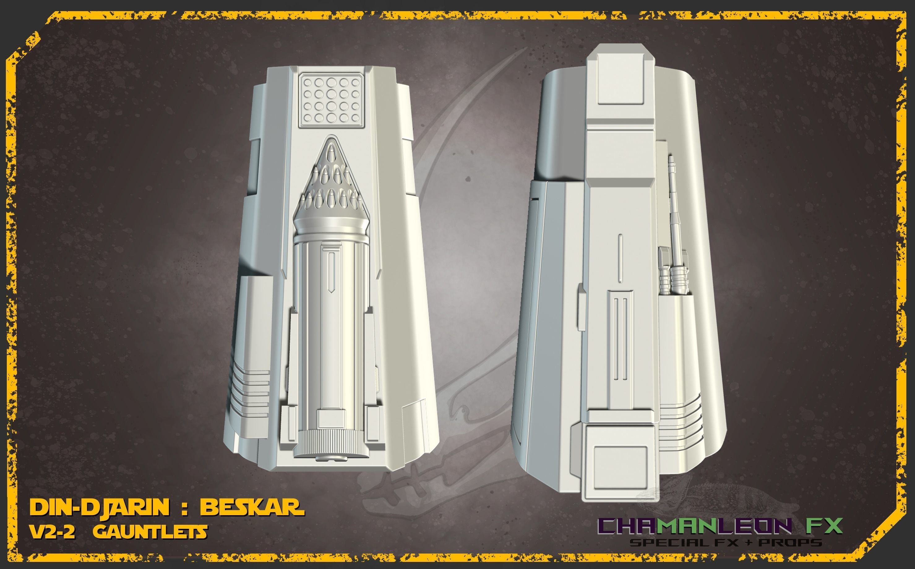 Din Djarin Mandalorian Beskar Gauntlets Cosplay Armor 3D print model_7