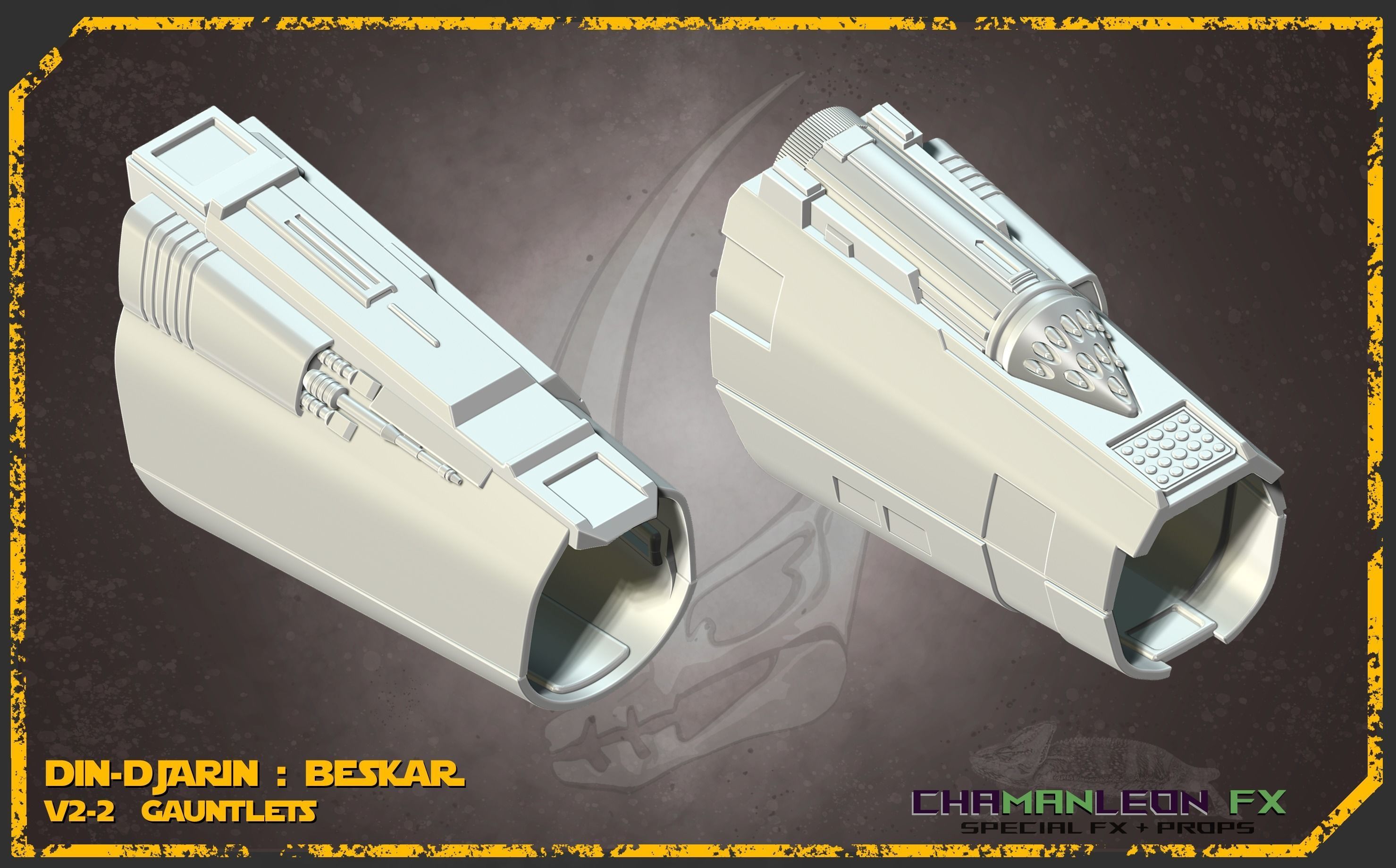 Din Djarin Mandalorian Beskar Gauntlets Cosplay Armor 3D print model_4