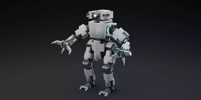 Stylized Robot Low-poly 3D model
