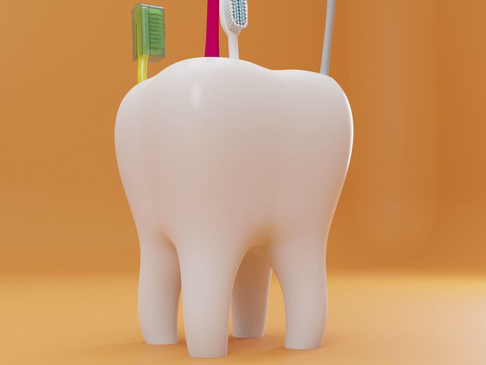 Tooth Toothbrush Holder 3D print model_4