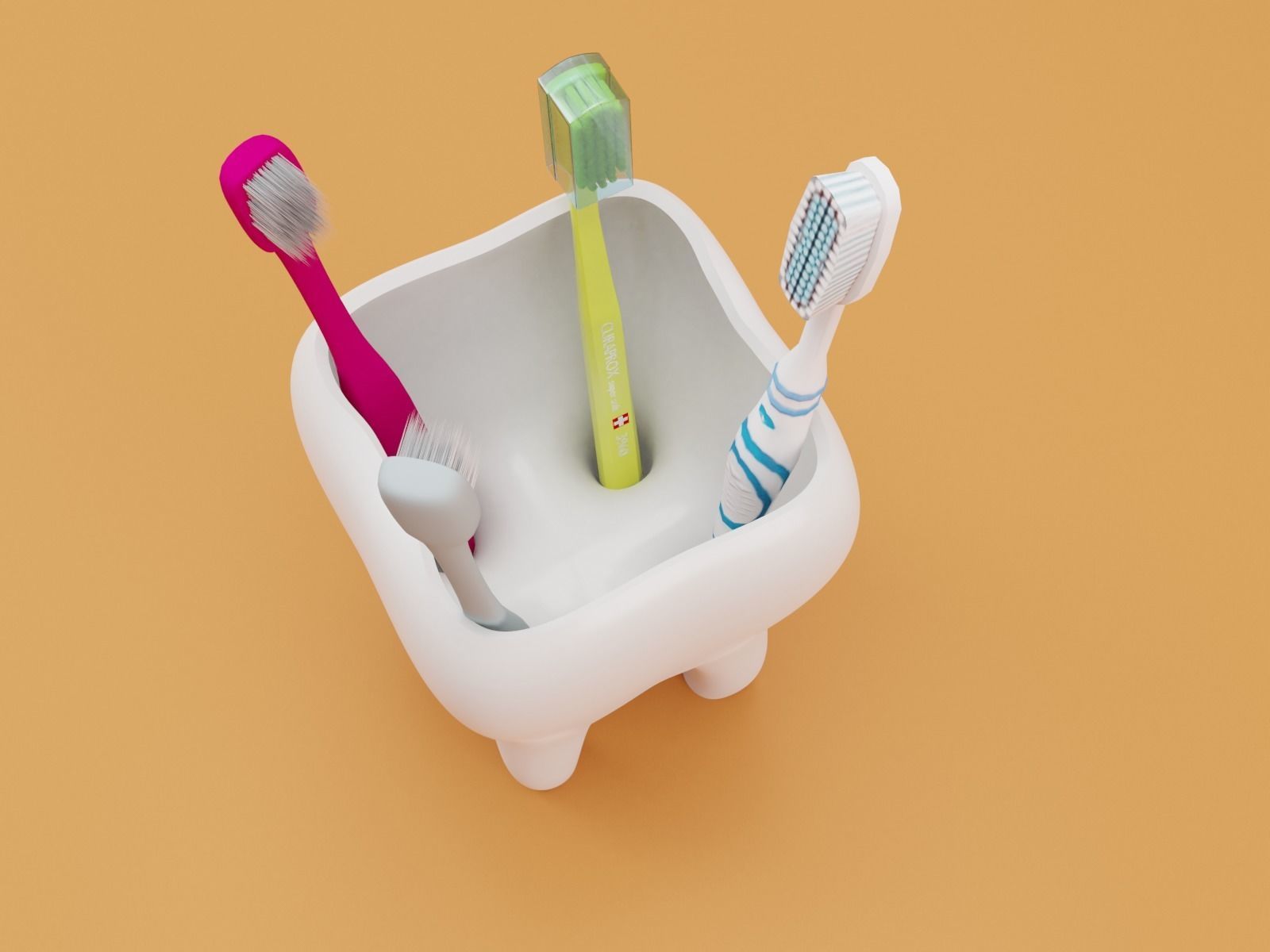 Tooth Toothbrush Holder 3D print model_3