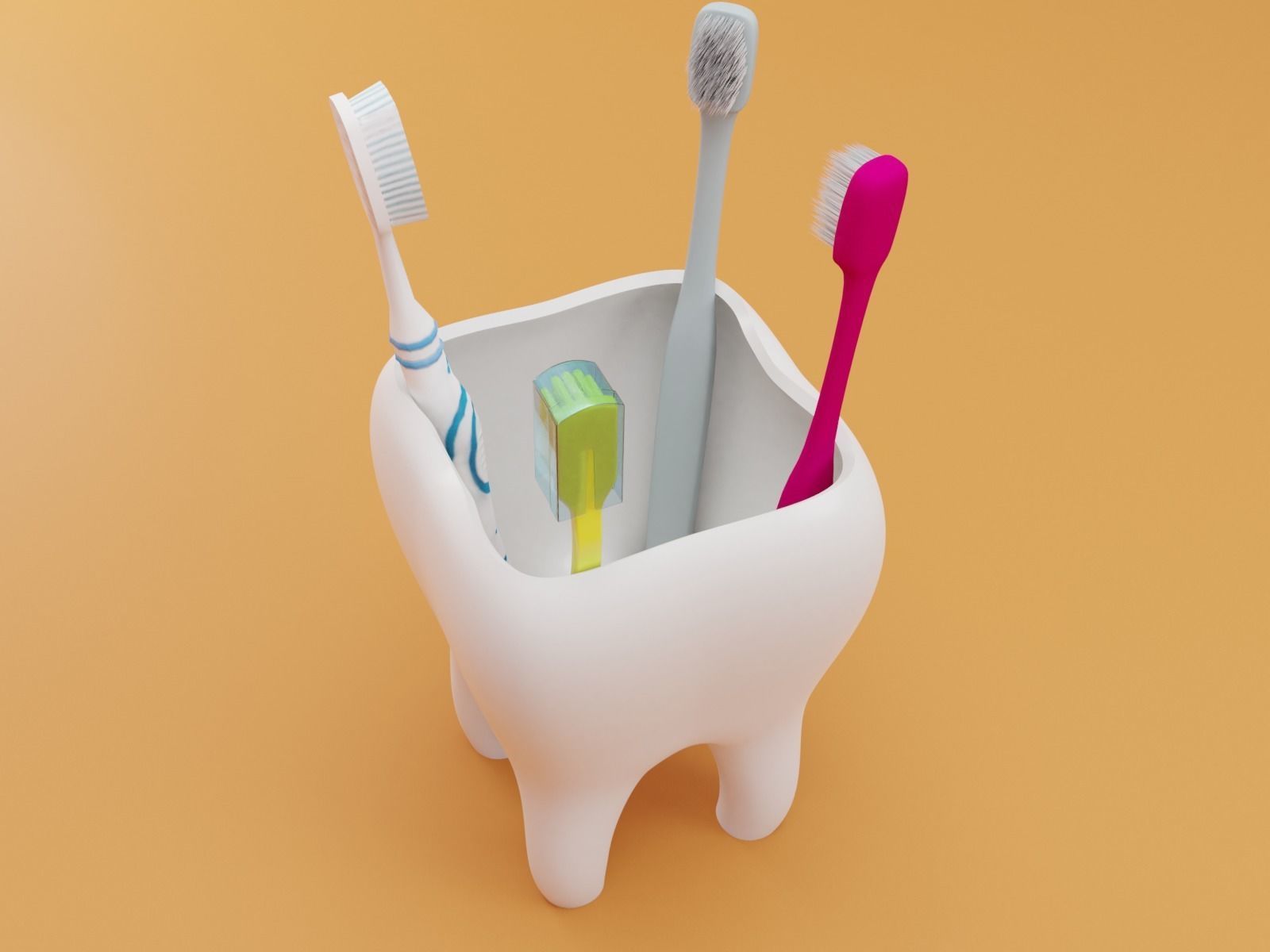 Tooth Toothbrush Holder 3D print model_5