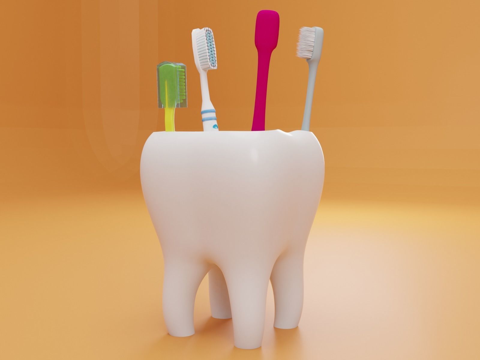 Tooth Toothbrush Holder 3D print model_2