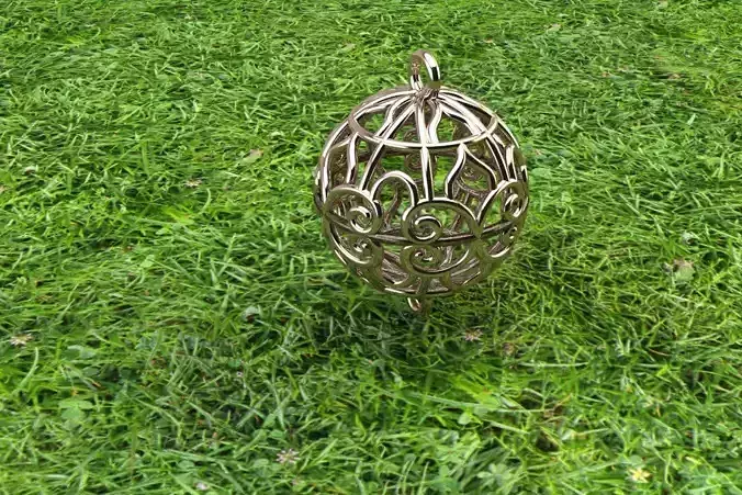 BOLL 1 metal egg on grass 3D print model