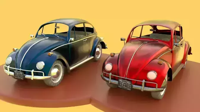 Wolkswagen beetles pack Low-poly 3D model